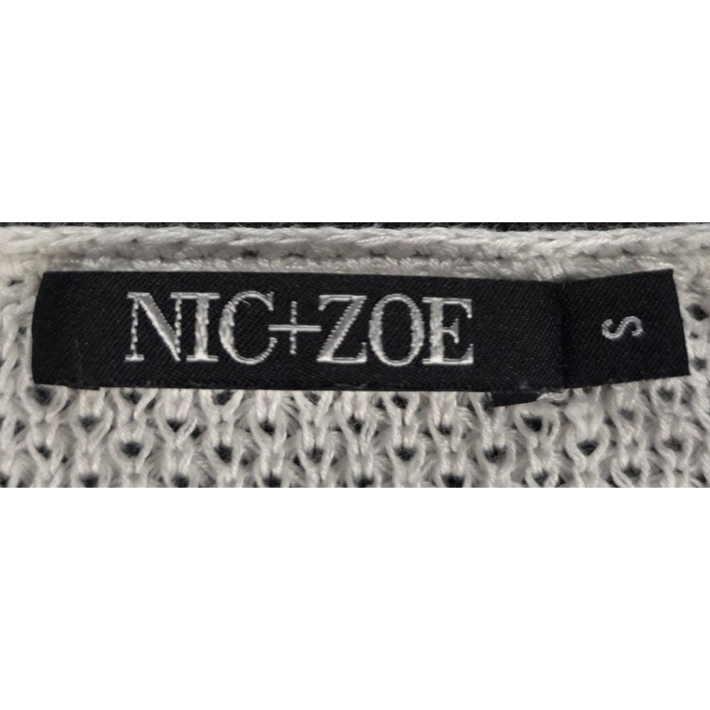 Nic and Zoe Women's Striped Mesh Knit Pullover Sweater Linen Blend  Size S - Picture 3 of 9